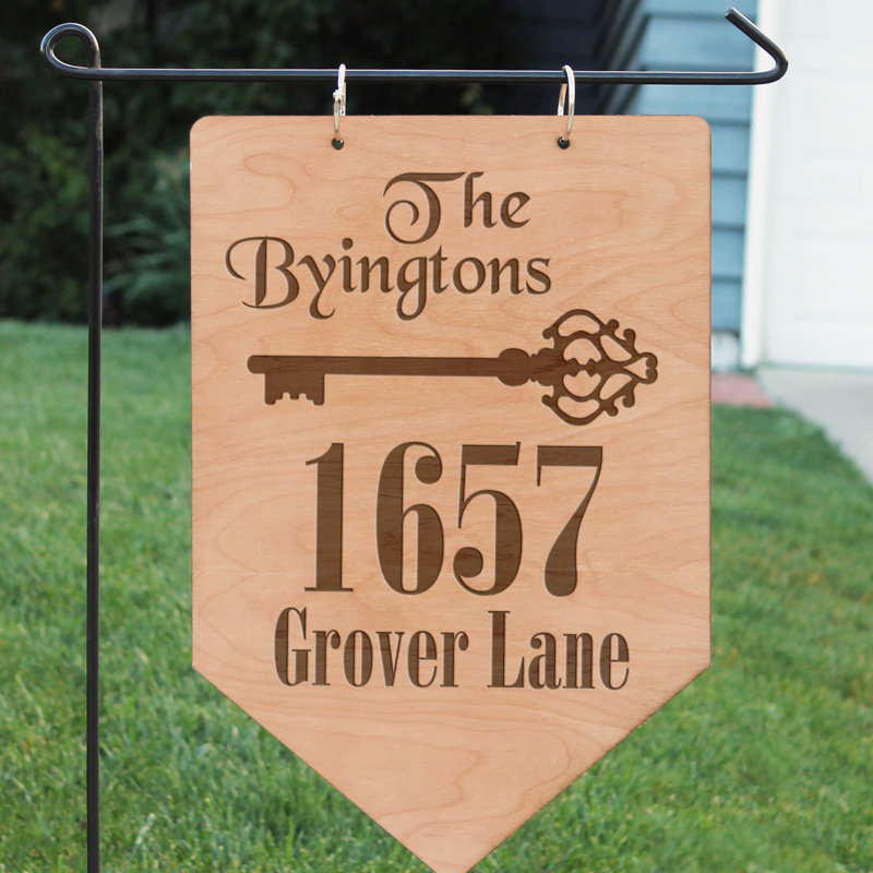 Etchey Birch Wood 3Line Hang Address Plaque Wayfair